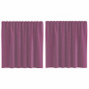 Cortinas de gasa con trabillas 2 uds morado 140x140 cm 2