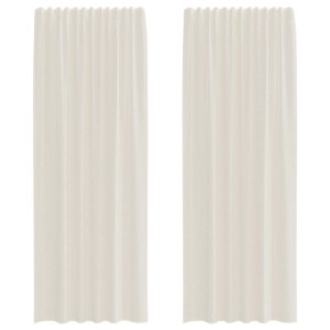 Cortinas de gasa con trabillas 2 uds. crema H