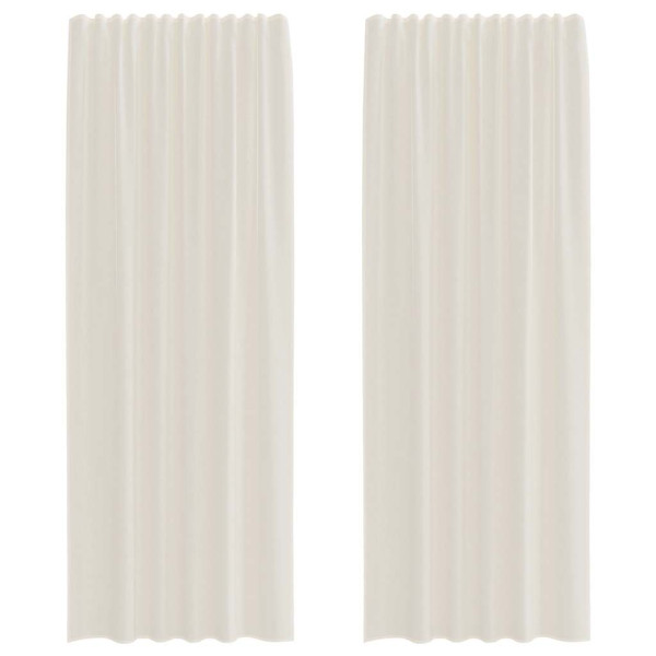 Cortinas de gasa con trabillas 2 uds. crema M 2