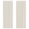 Cortinas de gasa con trabillas 2 uds. crema 2
