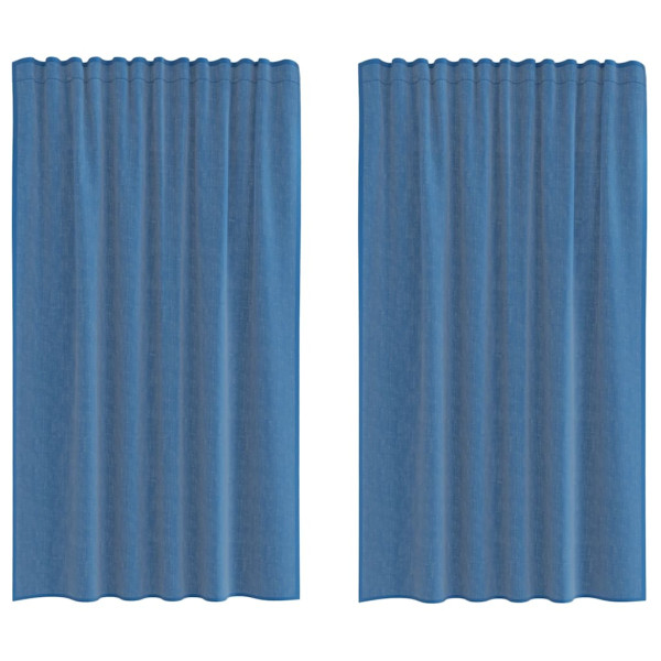 Cortinas de gasa con trabillas 2 uds azul real 140x175 cm M 2