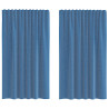 Cortinas de voile com laços 2 pcs azul real 140x175 cm 2
