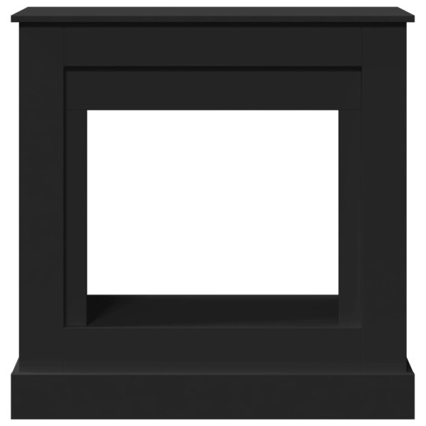 Borde de chimenea madera ingeniería negro 90x30x90 cm M 4