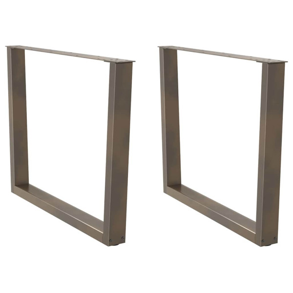 Patas para mesa de comedor en forma de V 2 uds acero natural D