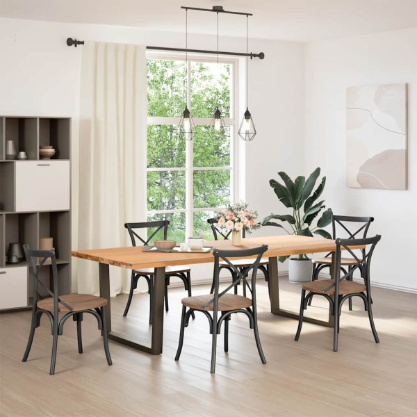 Patas para mesa de comedor en forma de V 2 uds acero natural M 2