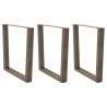 Pés para mesa de jantar em formato de V. 3 peças. aço natural. 80x(72-73.3) cm. aço 1