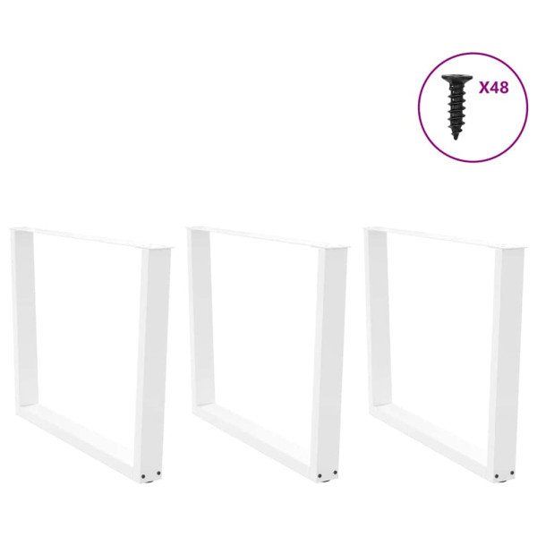 Pés para mesa de jantar em V. 3 peças. branco. 100x(72-73.3) cm. aço M 3