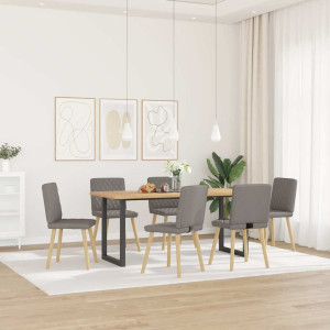 Sillas de comedor 6 unidades de tela gris taupe H