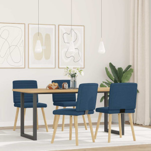 Sillas de comedor 4 unidades tela azul H