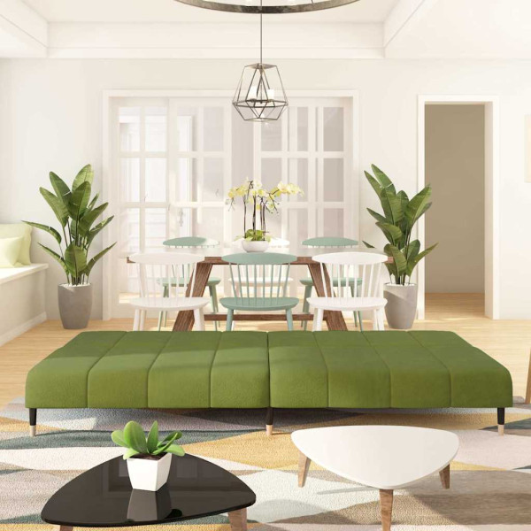 Sofá-cama de 2 lugares veludo verde-claro M 3