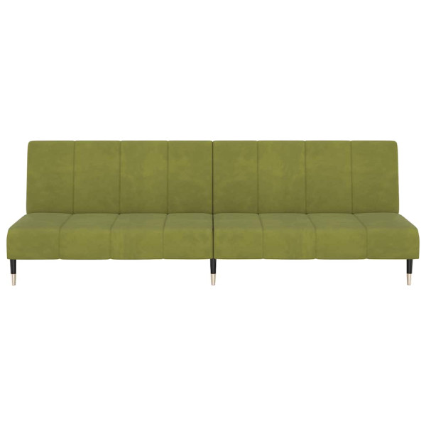 Sofá-cama de 2 lugares veludo verde-claro M 5
