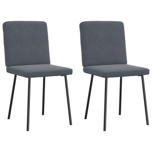 Cadeiras de jantar 2 pcs veludo cinzento-escuro H