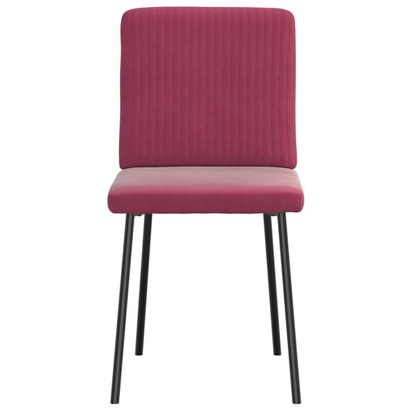 Cadeiras de jantar 2 pcs veludo vermelho tinto M 4