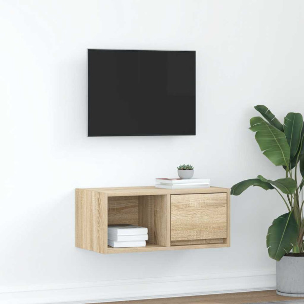 Mueble para TV madera contrachapada roble ahumado 60x31x25.5 cm D