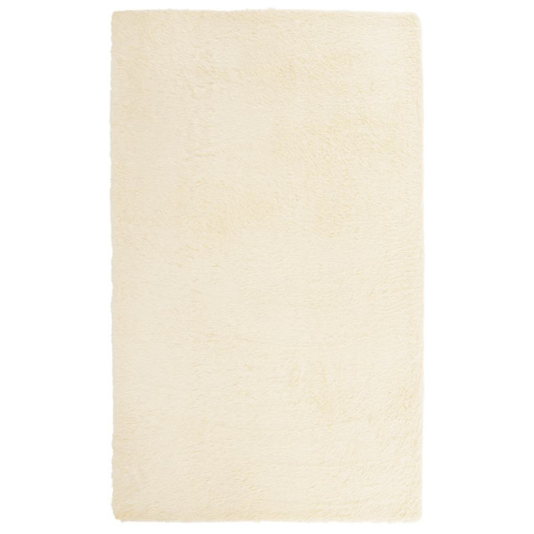 Tapete shaggy de pelo alto NAVARRA 80x150 cm poliéster creme M 2