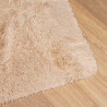 Alfombra peluda de pelo largo NAVARRA beige 160x160cm poliéster 4