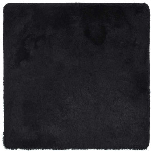 Tapete shaggy de pelo alto NAVARRA 120x120 cm poliéster preto H