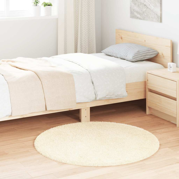 Alfombra peluda de pelo largo NAVARRA crema 100x100cm poliéster D