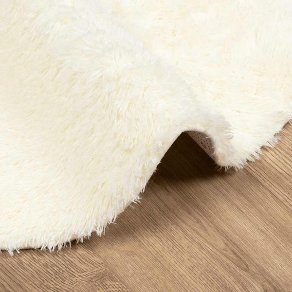 Alfombra peluda de pelo largo NAVARRA crema 240x240cm poliéster M 5