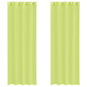 Cortinas de gasa con ojales 2 uds verde manzana 140x260 cm H
