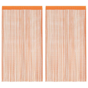 Cortinas de cuerdas 2 uds naranja 100x250 cm H