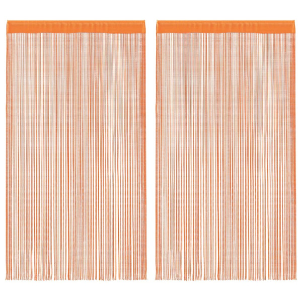 Cortinas de cuerdas 2 uds naranja 100x250 cm M 2