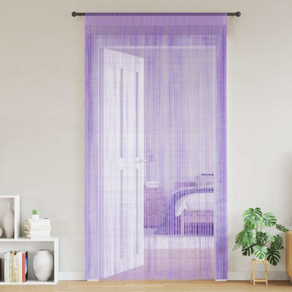 Cortinas de tiras 2 uds morado 140x250 cm D