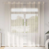 Cortinas de voile com ilhós 2 pcs creme 140x245 cm 1