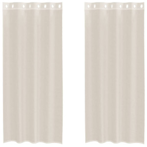Cortinas de gasa con ojales 2 uds crema 140x245 cm H