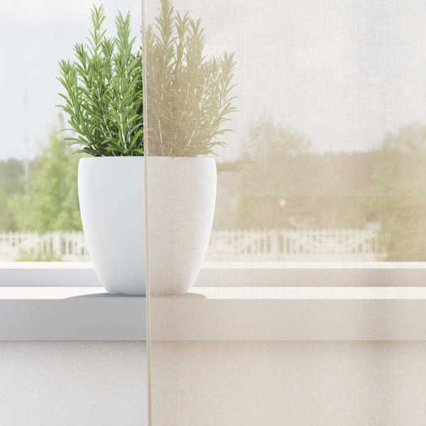 Cortinas de gasa con ojales 2 uds crema 140x245 cm M 3