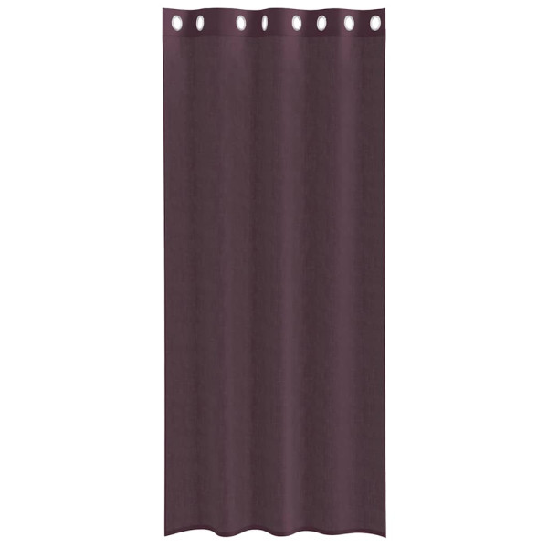 Cortinas de gasa con ojales 2 uds morado 140x245 cm M 4