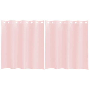 Cortinas de voile com ilhós 2 pcs rosa-claro 140x140 cm H
