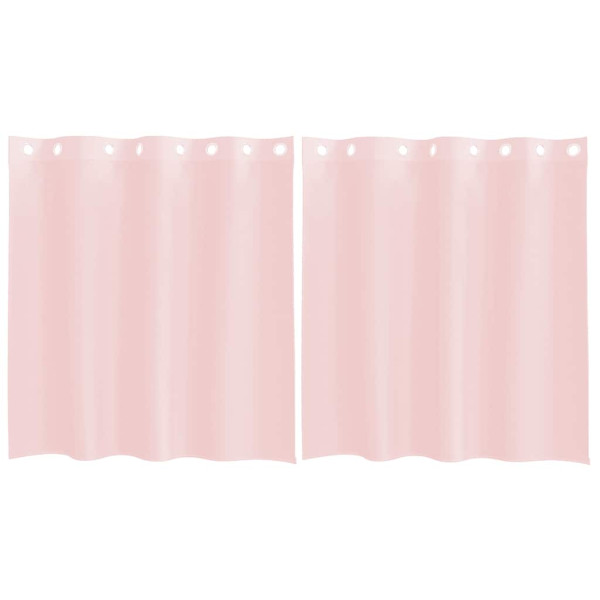 Cortinas de voile com ilhós 2 pcs rosa-claro 140x140 cm M 2