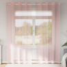 Cortinas de voile com ilhós 2 pcs rosa 140x225 cm 1