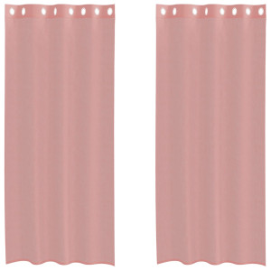 Cortinas de gasa con ojales 2 uds rosa 140x225 cm H