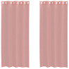 Cortinas de voile com ilhós 2 pcs rosa 140x225 cm 2
