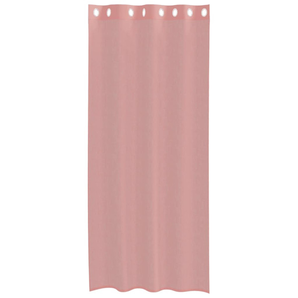 Cortinas de voile com ilhós 2 pcs rosa 140x225 cm M 4