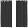 Cortinas de gasa con ojales 2 uds negro140x245 cm 2