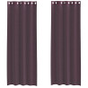 Cortinas de voile com ilhós 2 pcs roxo 140x300 cm 2