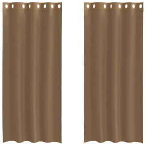Cortinas de voile com ilhós 2 pcs castanho-claro H