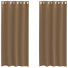 Cortinas de voile com ilhós 2 pcs castanho-claro 2