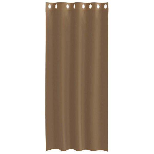Cortinas de voile com ilhós 2 pcs castanho-claro M 4