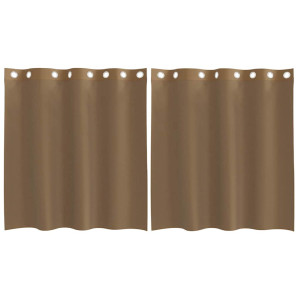 Cortinas de voile com ilhós 2 pcs castanho-claro H