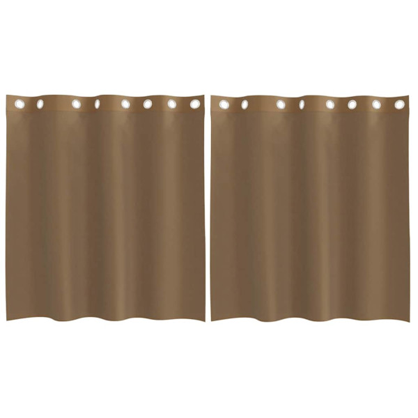 Cortinas de voile com ilhós 2 pcs castanho-claro M 2
