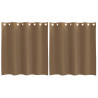 Cortinas de voile com ilhós 2 pcs castanho-claro 2