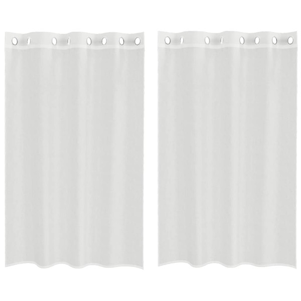 Cortinas de voile com ilhós 2 pcs branco M 2