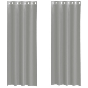 Cortinas de gasa con ojales 2 uds gris claro 140x300 cm H