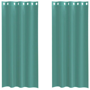 Cortinas de voile com ilhós 2 pcs turquesa H