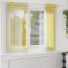 Cortinas de voile com ilhós 2 pcs amarelo 1