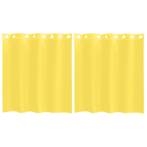 Cortinas de gasa con ojales 2 uds amarillo H